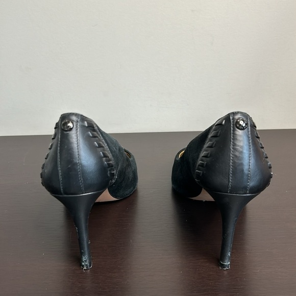 COACH Sophie Black Leather Suede Pump Pointed Toe Heels Shoe Sz 6 - Picture 7 of 12